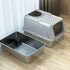 1pc Booteely Stainless Steel Enclosed Cat Litter Box, Detachable - petazaustralia