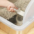 1pc Booteely Stainless Steel Enclosed Cat Litter Box, Detachable - petazaustralia