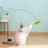 1pc Feather Decor Cat Wire Teaser Stick With Suction Cup For Cat Interactive Supply - petazaustralia