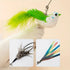 1pc Feather Decor Cat Wire Teaser Stick With Suction Cup For Cat Interactive Supply - petazaustralia