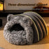 1pc Polyester Fiber Plush Winter Warm Fleece Cat Cave - petazaustralia