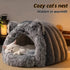 1pc Polyester Fiber Plush Winter Warm Fleece Cat Cave - petazaustralia