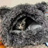 1pc Polyester Fiber Plush Winter Warm Fleece Cat Cave - petazaustralia