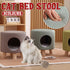 Wooden Cat Stool House Bench Pet Furniture Comfortable Cat Bed for Rest and Play