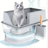 Stainless Steel Cat Litter Box with Open Corner Design, Includes Scoop And Pedal for Easy Cleaning - petazaustralia