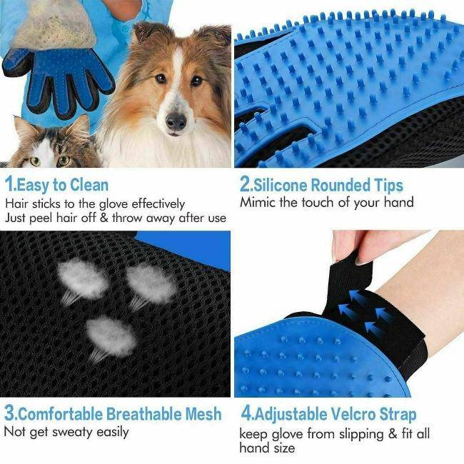 Dog Cat Grooming Cleaning Magic Massage Glove Hair Remover - petazaustralia
